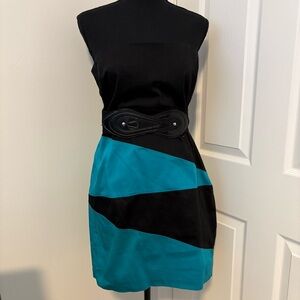 City Triangles Black and Teal Strapless Dress, Woman’s Size 9 - Item 0157